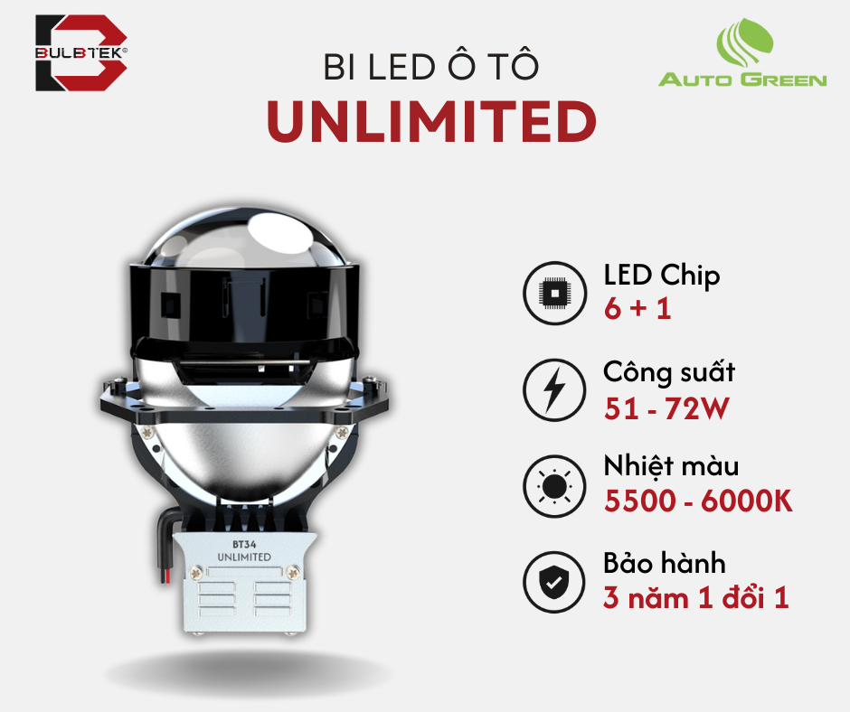BI LED Ô TÔ UNLIMITED BULBTEK